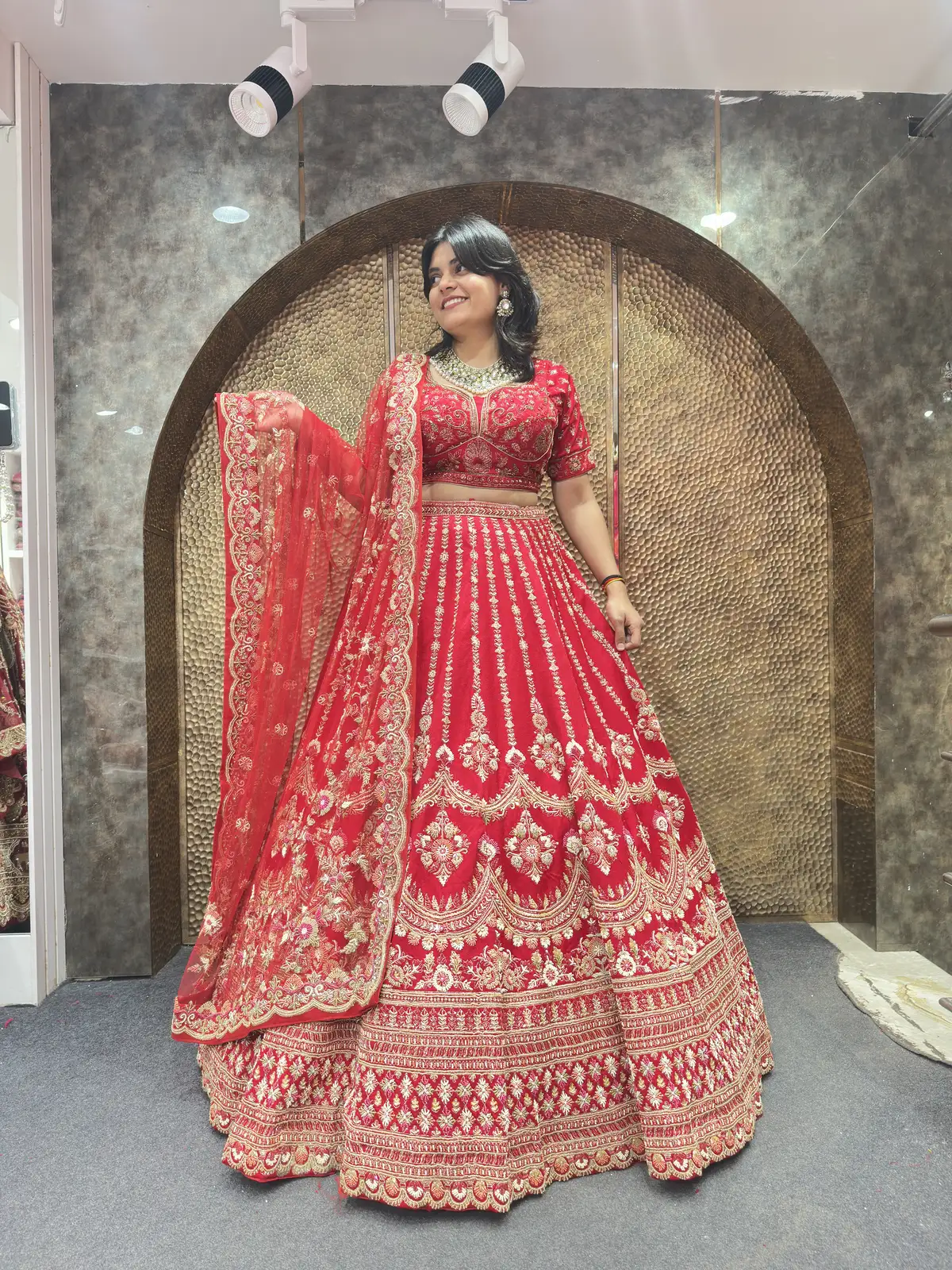 Red Handwork Premium Bridal Lehenga